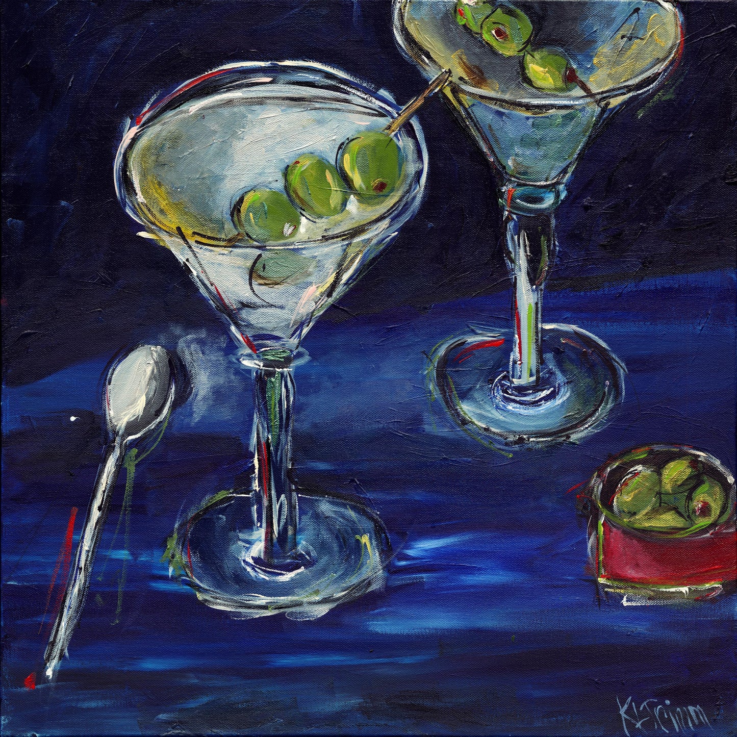 Blue Martinis - ORIGINAL "Fun Cocktails" 20 x 20