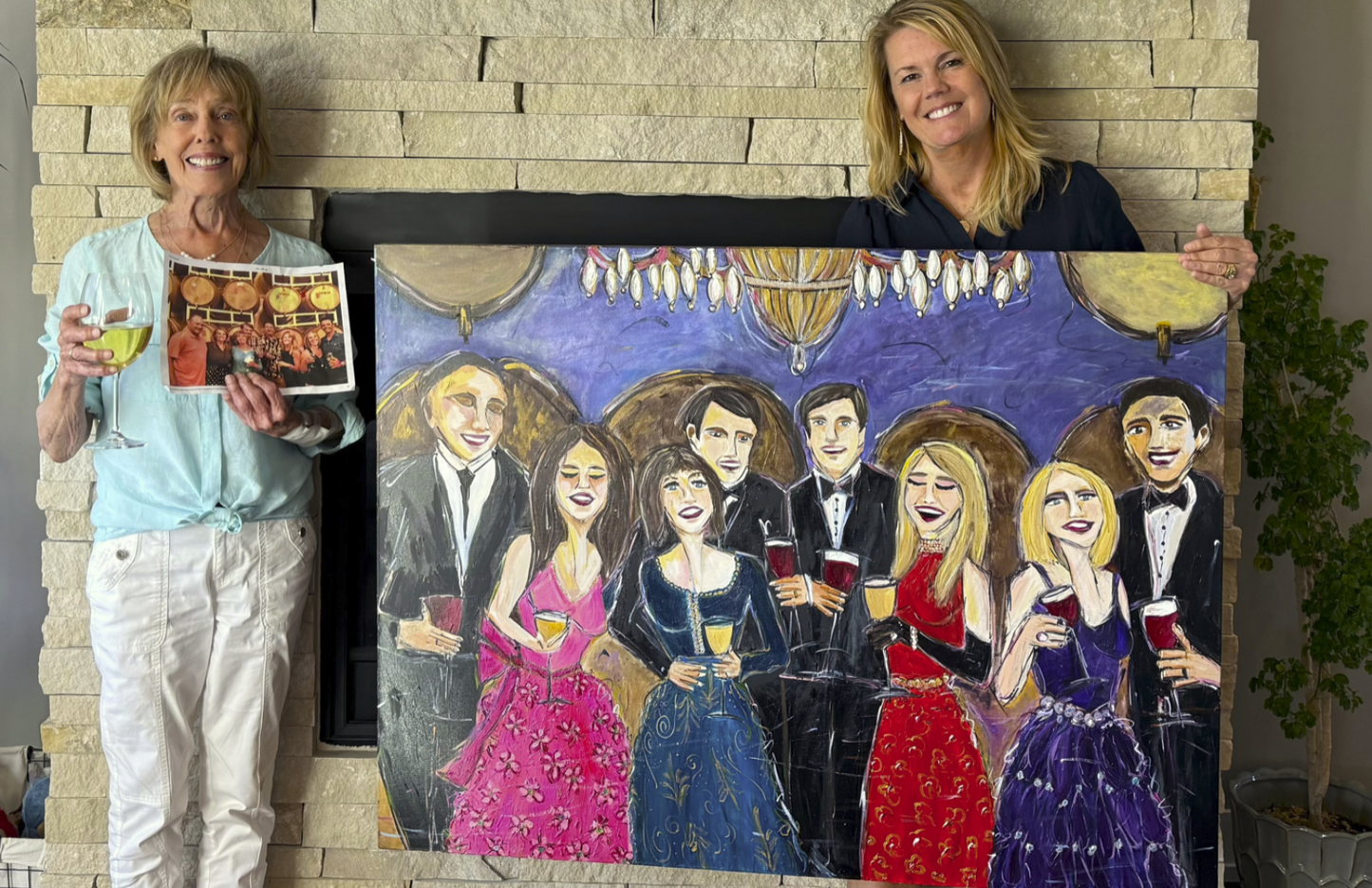 Kristen holding a painting